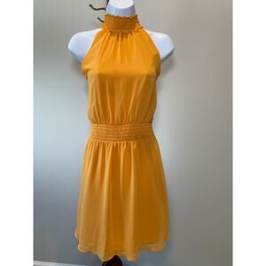 BCBG Generation Golden Yellow Sleeveless Dress Size M Flowy Elastic Waist Summer